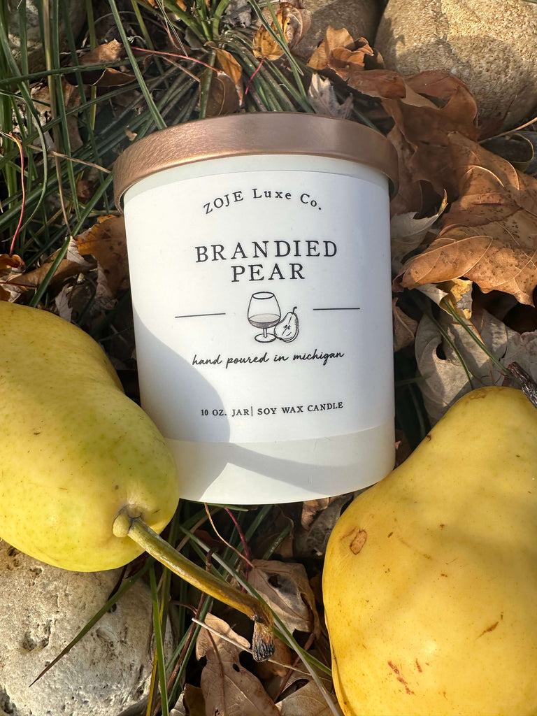 Brandied Pear is a sweet indulgence of ripe pear and cask aged brandy, it allows the bright, juicy pear to really shine through. 